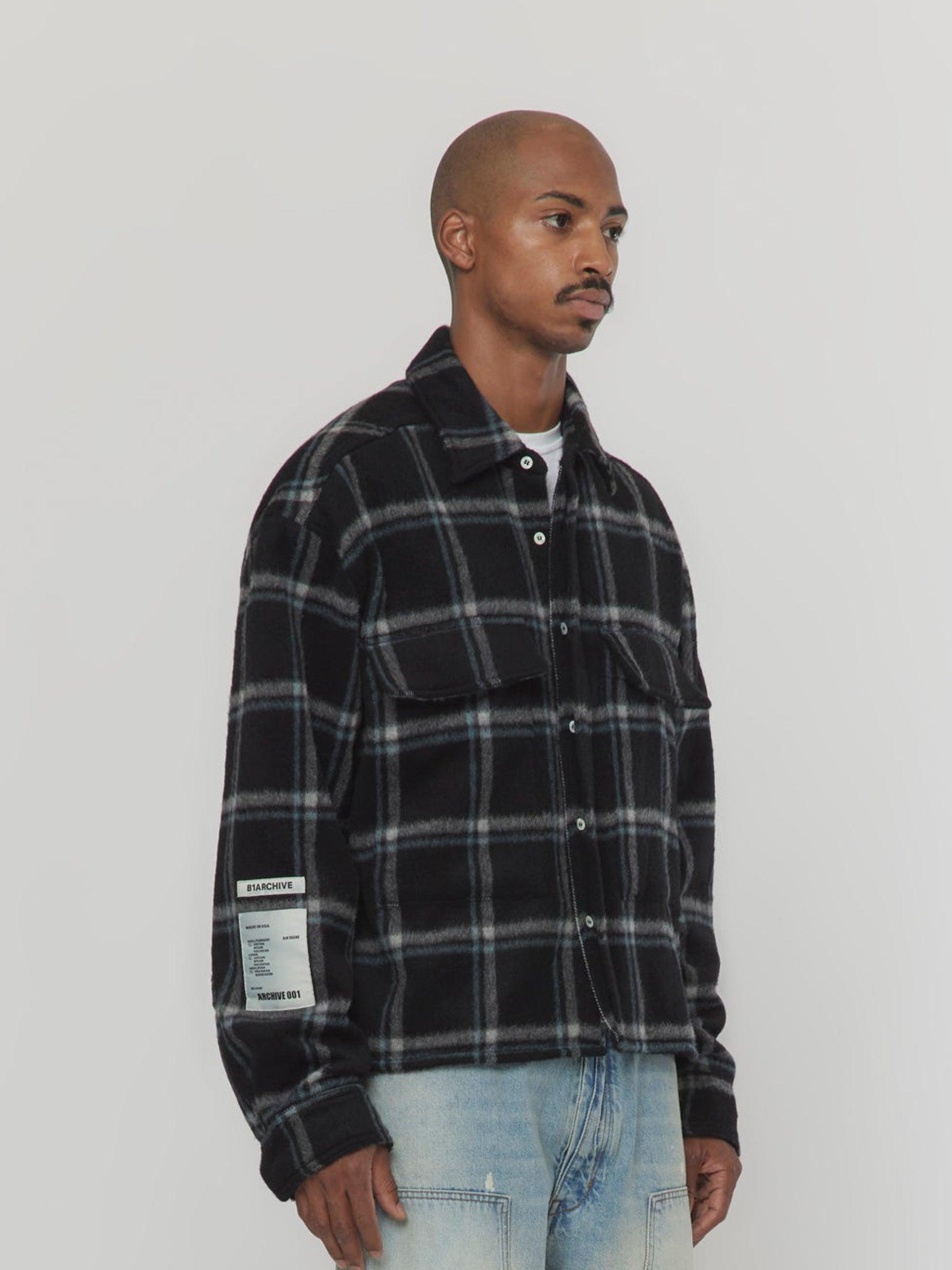 FLAP POCKET SHIRT (Black Plaid) Product Image