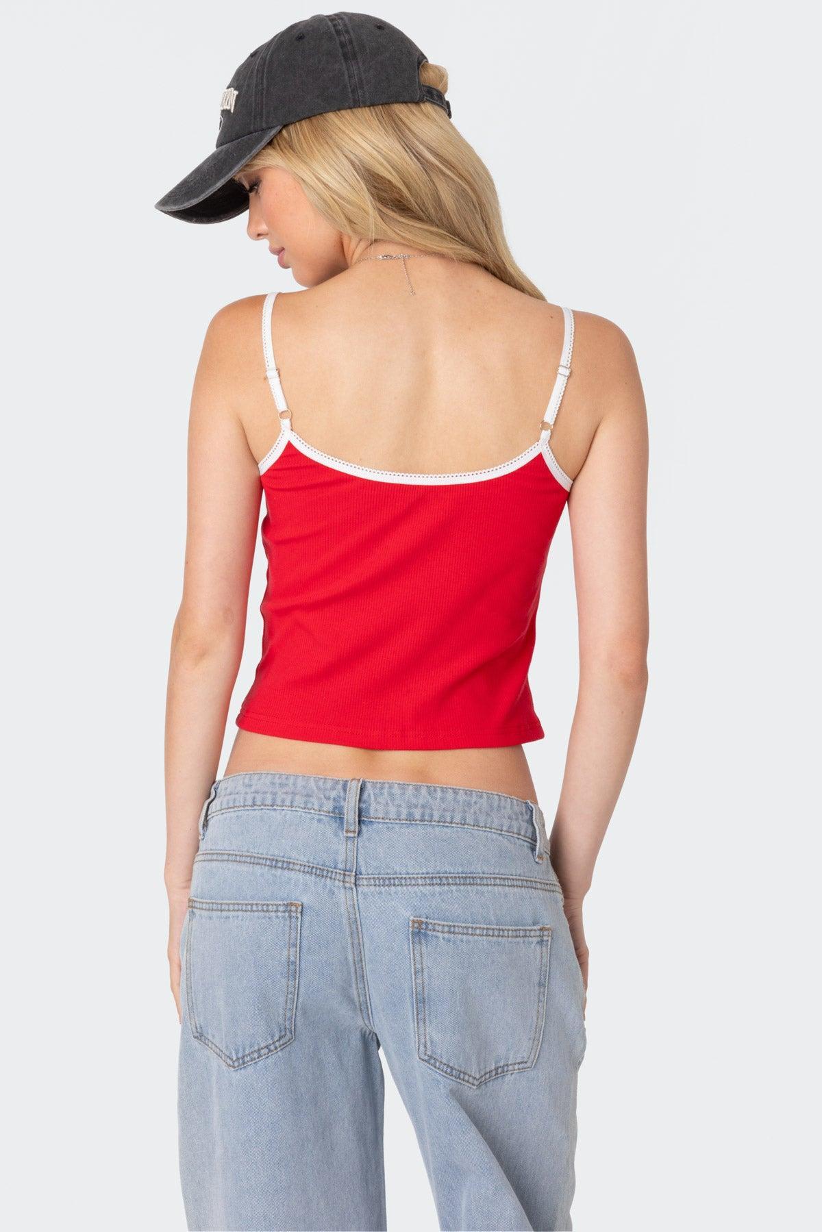 Franky Ribbed Contrast Tank Top Product Image