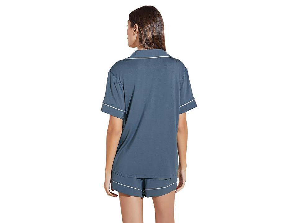 Eberjey Gisele Relaxed Shorts Pajama Set Coastal Blue/Ice Blue M Product Image