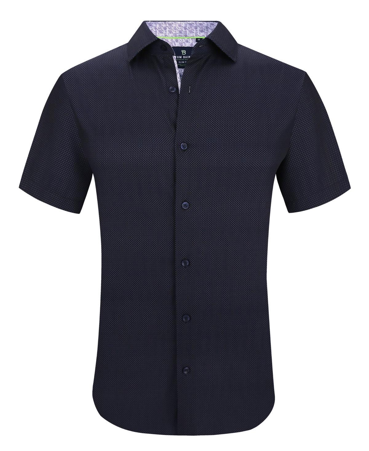 Tom Baine Mens Slim Fit Short Sleeve Performance Stretch Button Down Dress Shirt Product Image