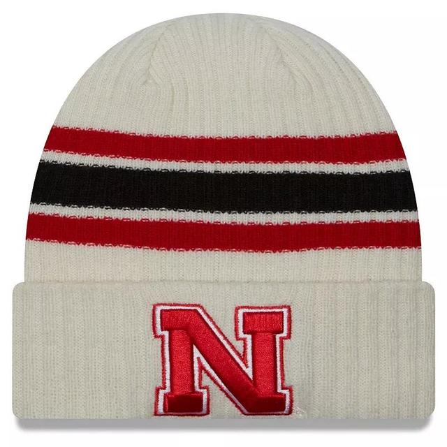 Mens New Era Cream Nebraska Huskers Vintage Cuffed Knit Hat Product Image