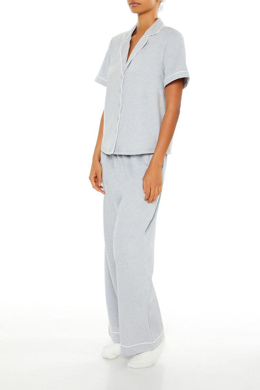 Heathered Shirt & Pants Pajama Set | Forever 21 Product Image