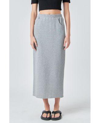 Women's Mid-Waisted French Terry Maxi Skirt Product Image