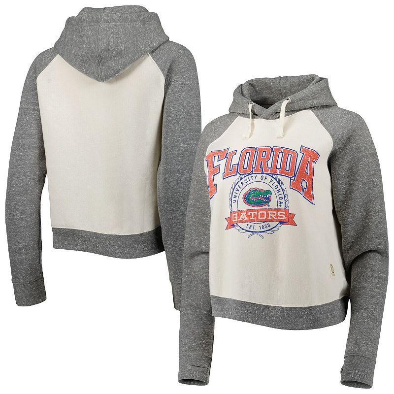 Womens Pressbox Cream/Heather Gray Florida Gators Cody Tri-Bend Raglan Pullover Hoodie Product Image