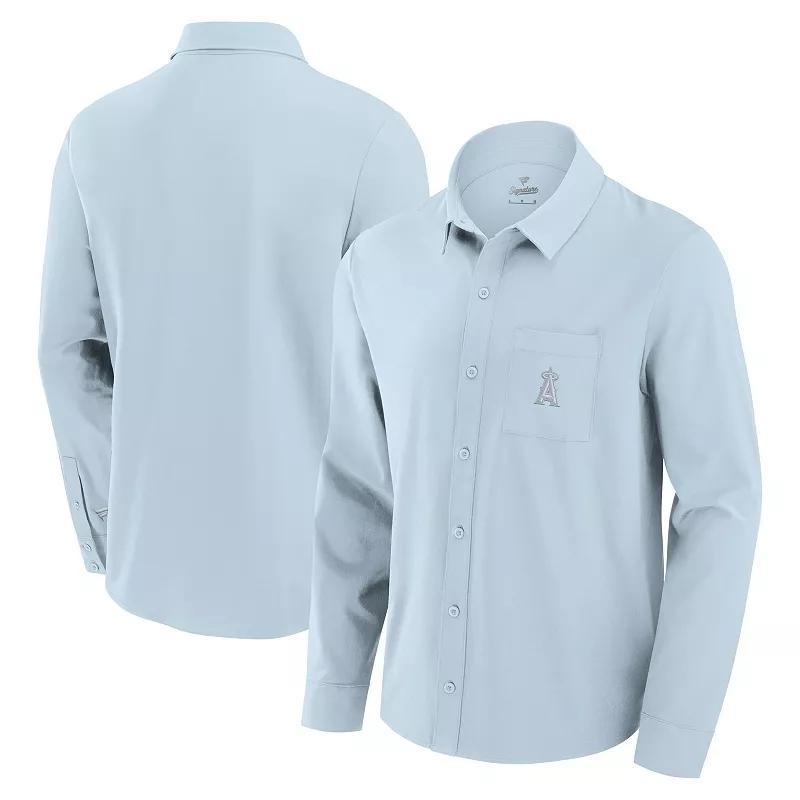 Mens Fanatics Signature Blue Los Angeles Angels Front Office Long Sleeve Button-Up Shirt Product Image