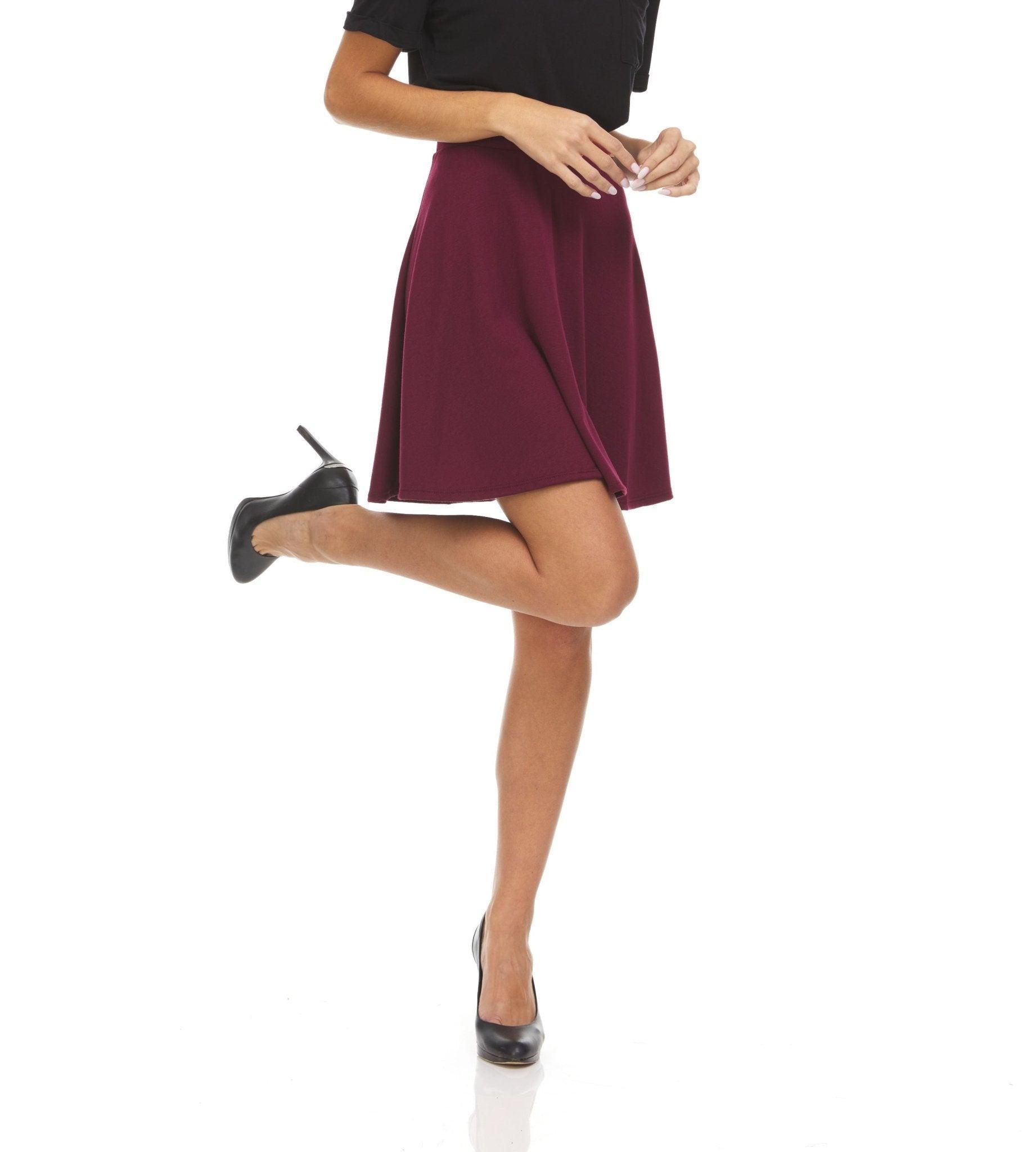 Solid Flared Skater Skirt Product Image