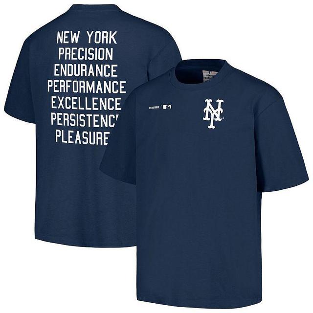 Mens PLEASURES New York Mets Precision T-Shirt Blue Product Image