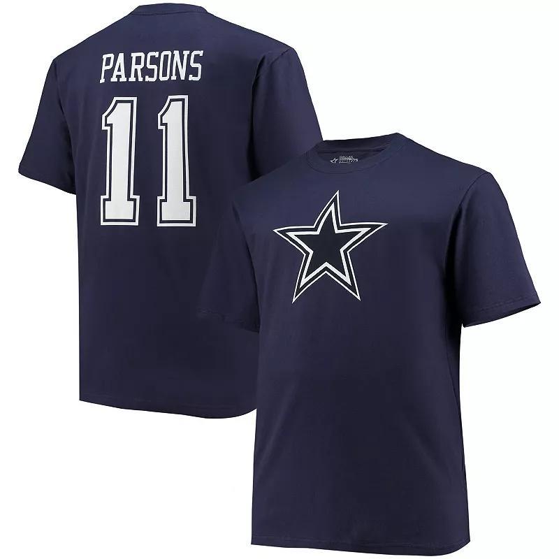 Men's Fanatics Branded Micah Parsons Navy Dallas Cowboys Big & Tall Player Name & Number T-Shirt Product Image