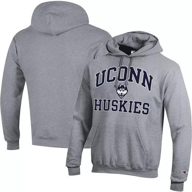 Mens Champion Heather Gray UConn Huskies High Motor Pullover Hoodie Product Image