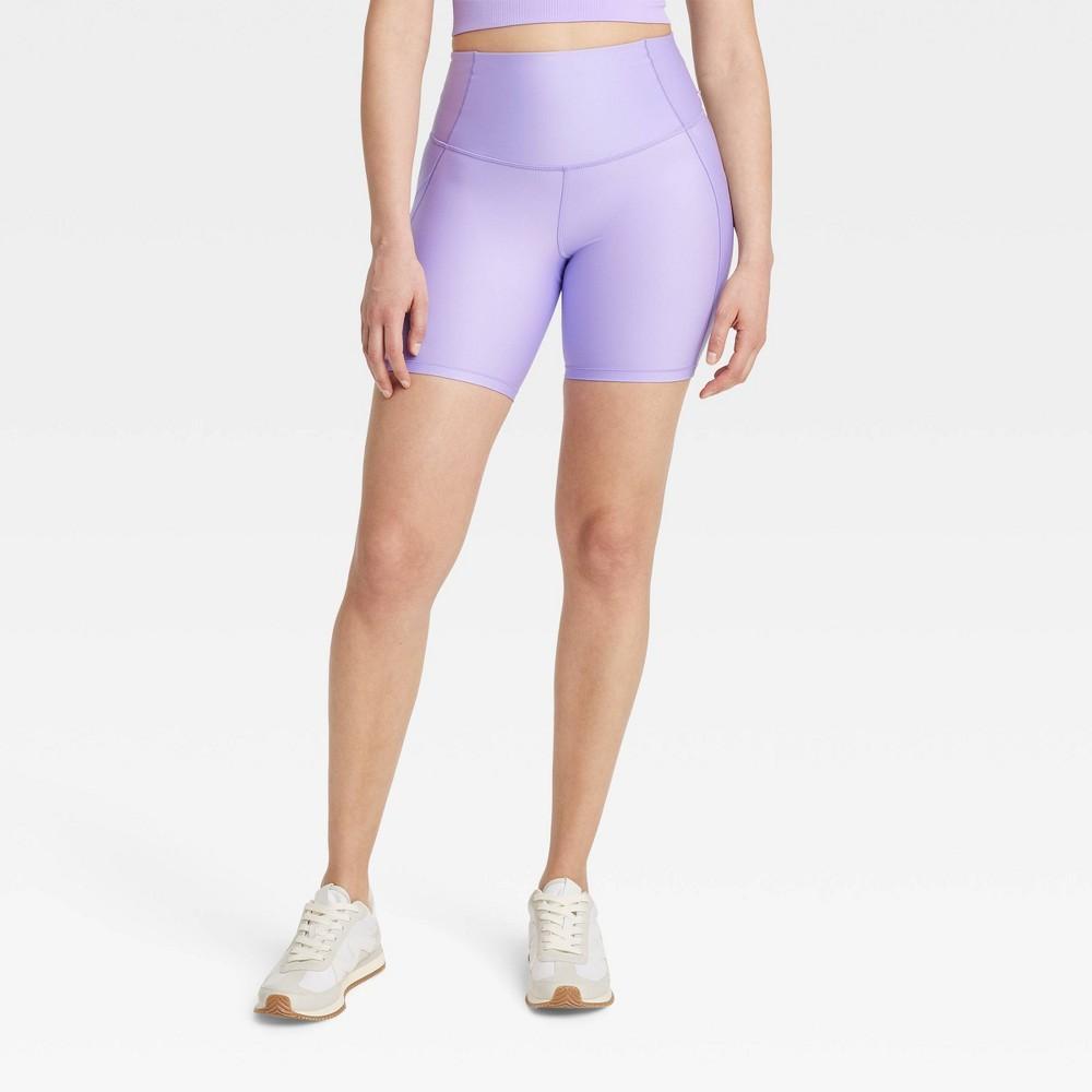 Womens Effortless Support High-Rise Pocketed Bike Shorts 6 - All In Motion Violet XS product image