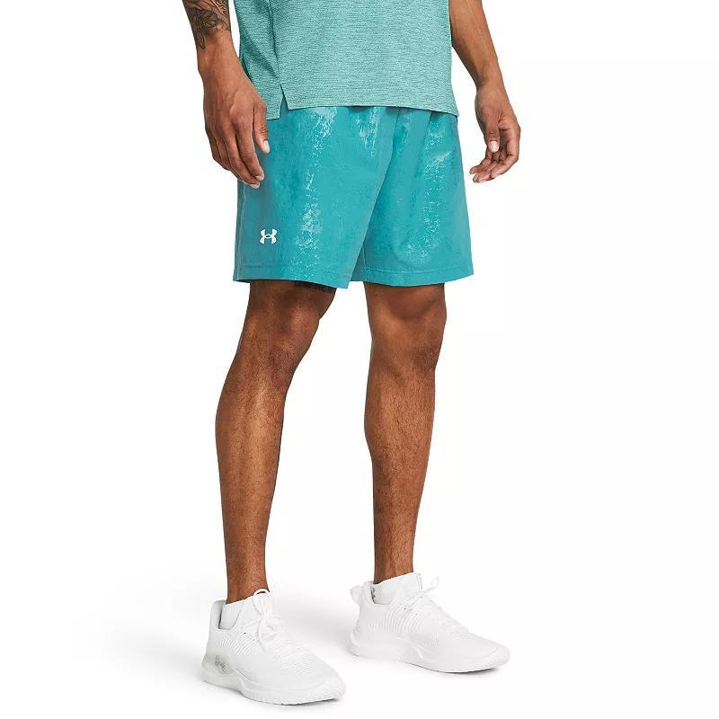 Mens Under Armour Woven Emboss Shorts Circuit Blue Product Image