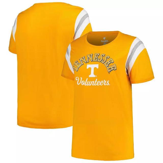 Womens Profile Tennessee Tennessee Volunteers Plus Size Striped Tailgate Scoop Neck T-Shirt Product Image