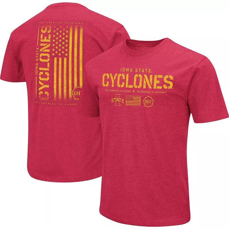 Mens Colosseum Cardinal Iowa State Cyclones OHT Military Appreciation Flag 2.0 T-Shirt Product Image