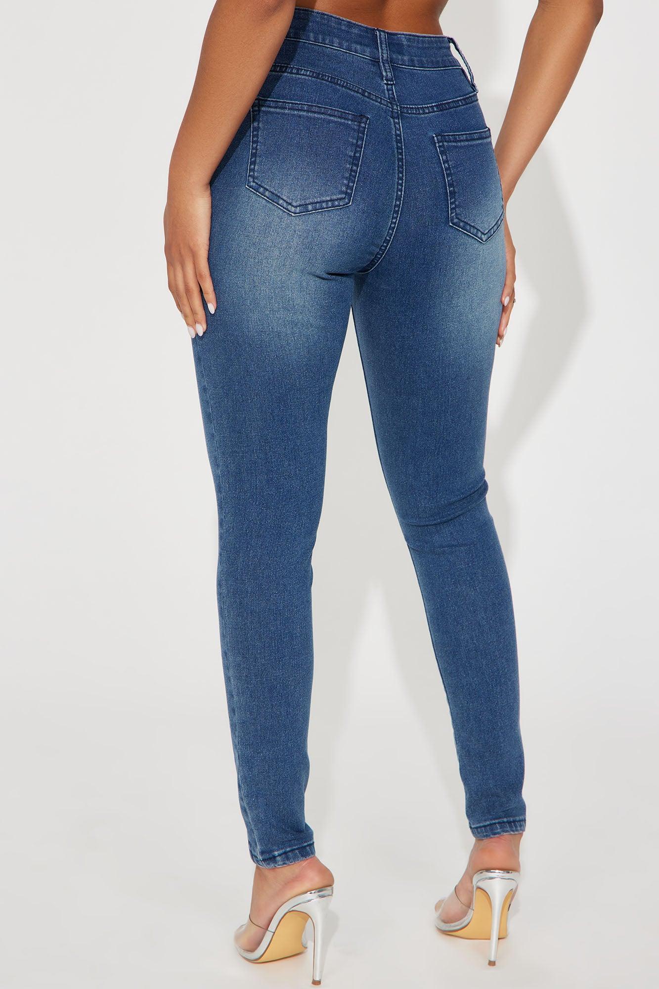 Putting You On Stretch Moto Skinny Jeans - Medium Wash Product Image