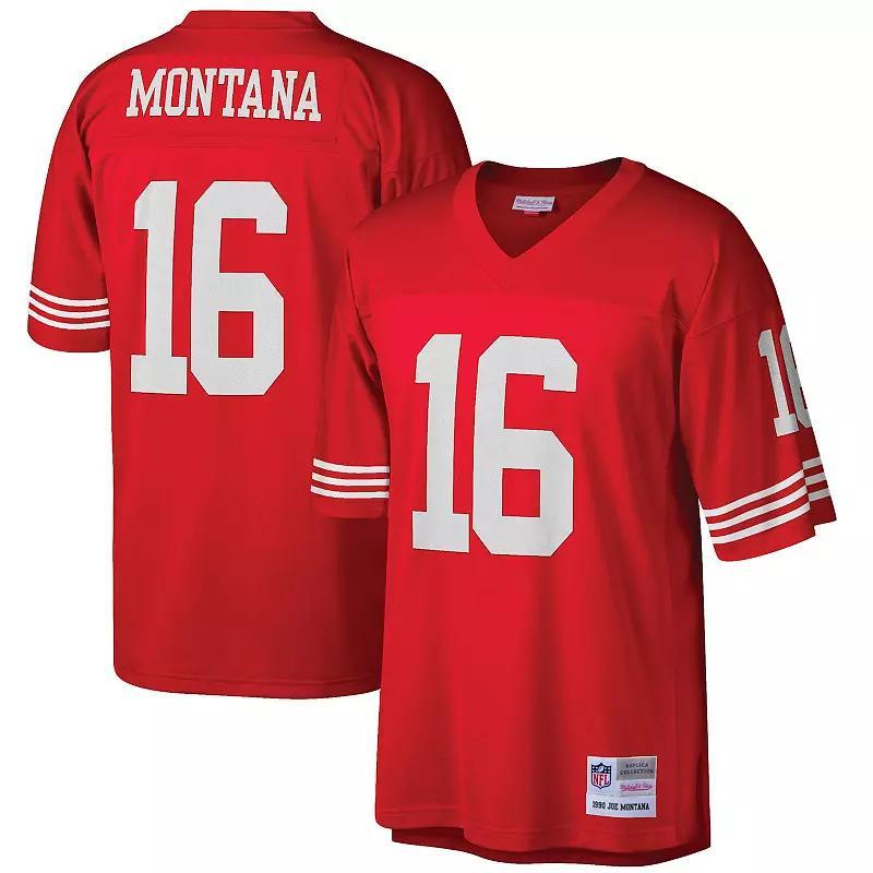 Mens Mitchell & Ness Joe Montana Scarlet San Francisco 49ers Big & Tall 1990 Retired Player Replica Jersey Product Image