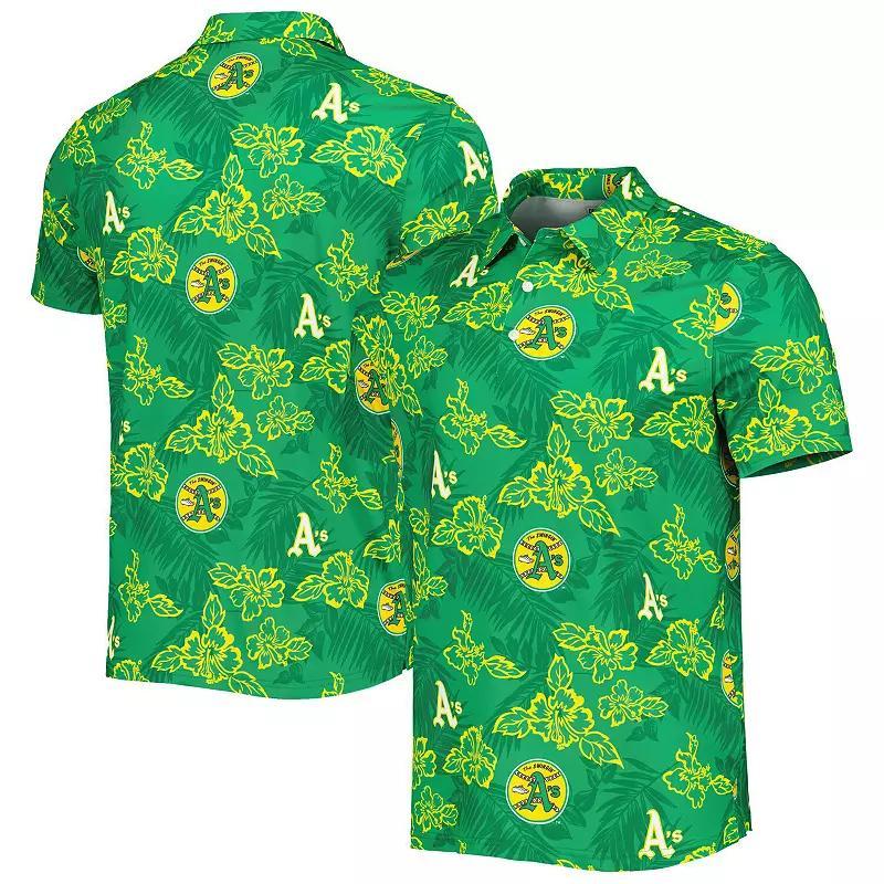 Mens Reyn Spooner Oakland Athletics Cooperstown Collection Puamana Print Polo Product Image