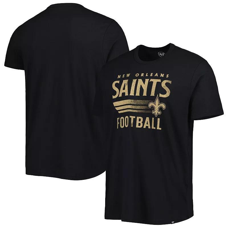 Mens 47 Brand Black New Orleans Saints Wordmark Rider Franklin T-shirt Product Image