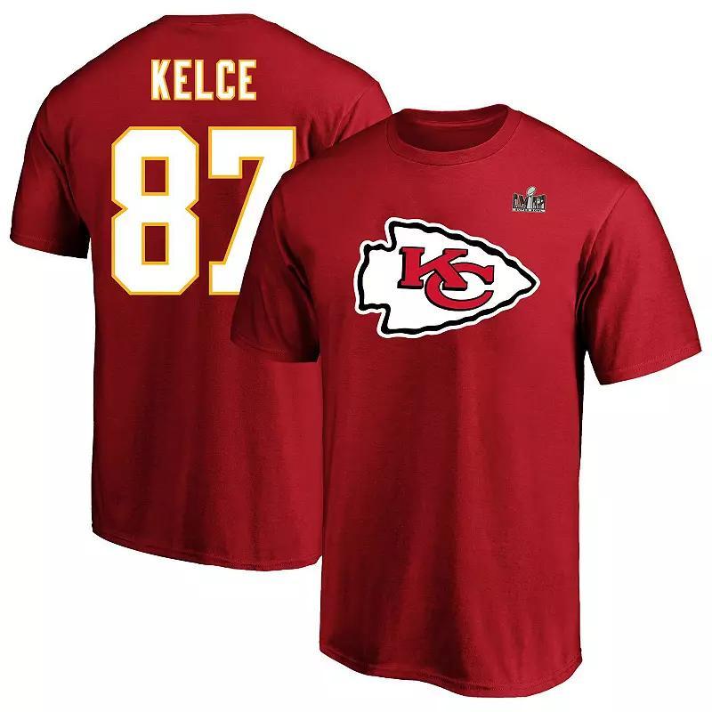 Mens Fanatics Branded Travis Kelce Kansas City Chiefs Super Bowl LVIII Big & Tall Player Name & Number T-Shirt Product Image