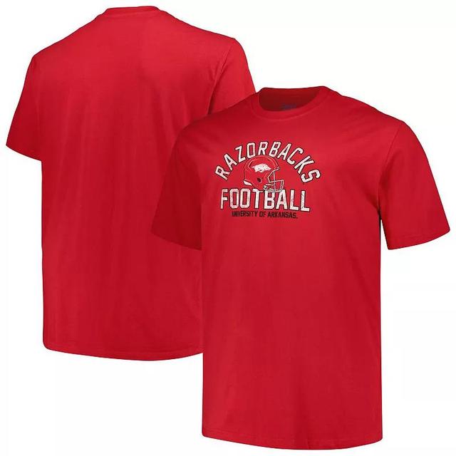 Mens Champion Cardinal Arkansas Razorbacks Big & Tall Football Helmet T-Shirt Product Image