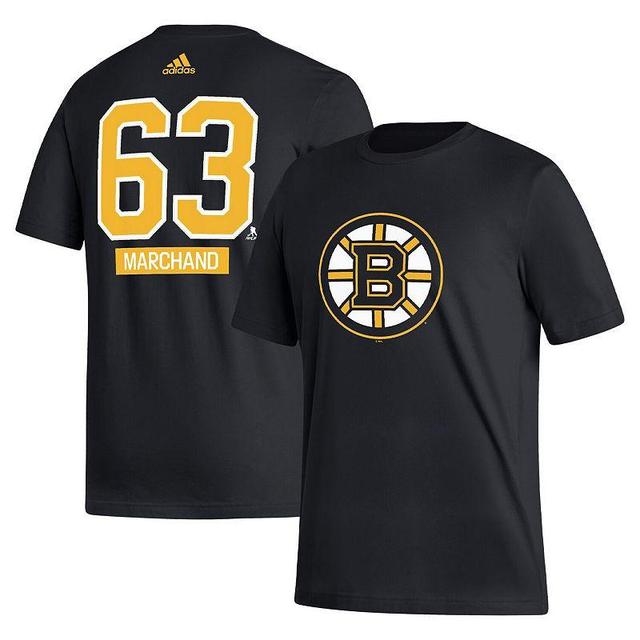 Mens adidas Brad Marchand Boston Bruins Fresh Name & Number T-Shirt Product Image