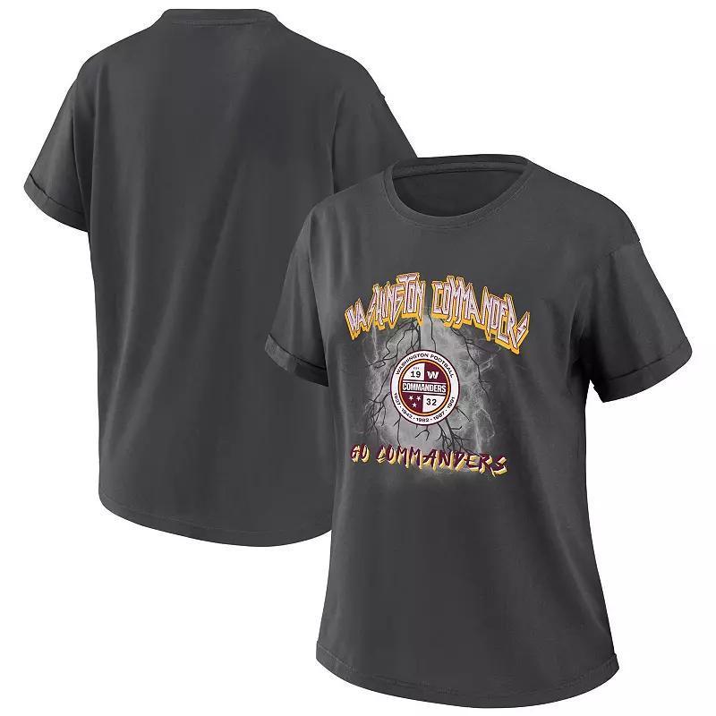 Womens WEAR by Erin Andrews Charcoal Washington Commanders Boyfriend T-Shirt Product Image