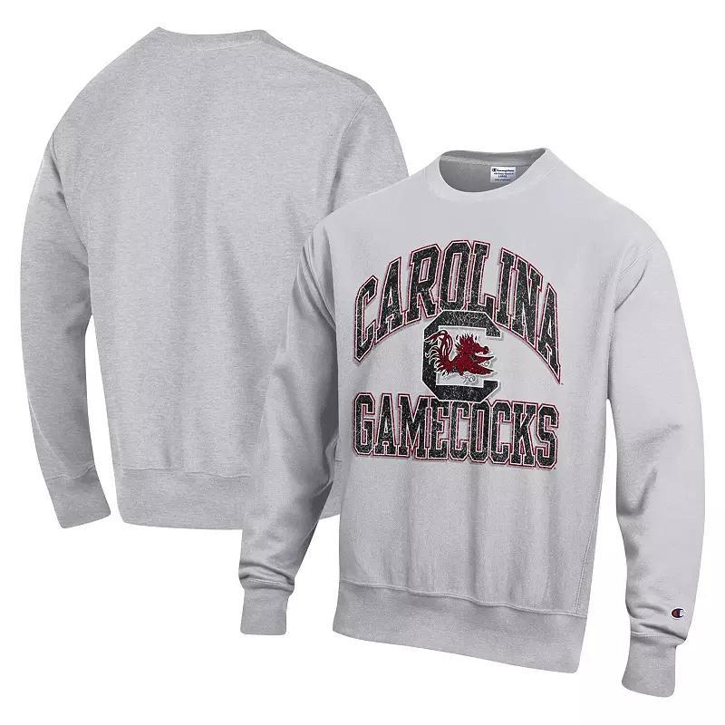 Mens Champion Heather Gray South Carolina Gamecocks Vault Late Night Reverse Weave Pullover Sweatshirt Product Image