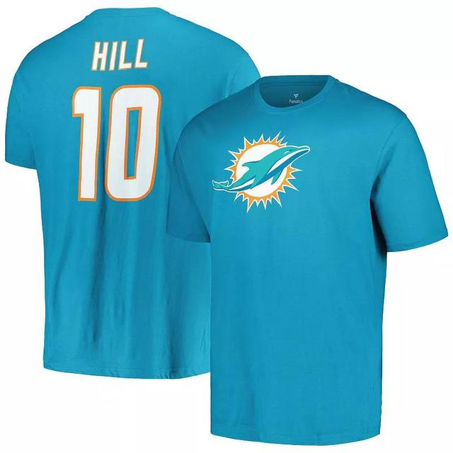 Mens Fanatics Branded Tyreek Hill Aqua Miami Dolphins Big & Tall Player Name & Number T-Shirt Turquoise A Product Image