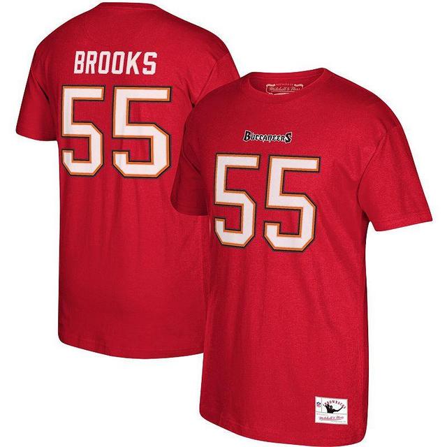 Mens Mitchell & Ness Derrick Brooks Tampa Bay Buccaneers Retired Player Logo Name & Number T-Shirt Product Image