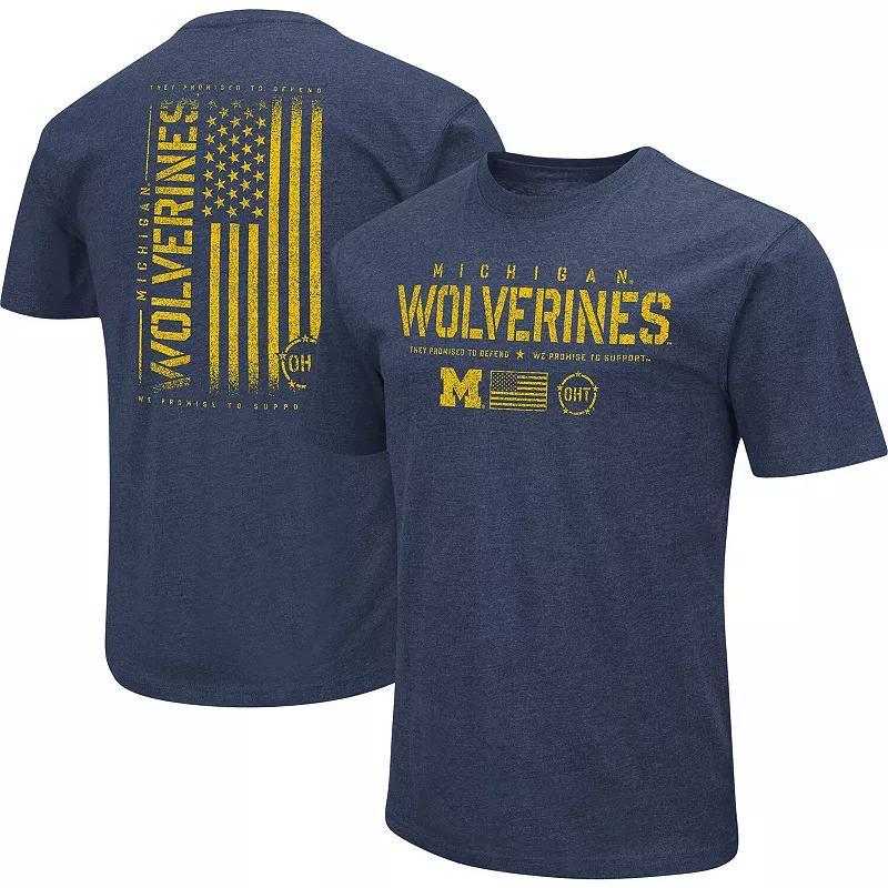 Mens Colosseum Michigan Wolverines OHT Military Appreciation Flag 2.0 T-Shirt Blue Product Image