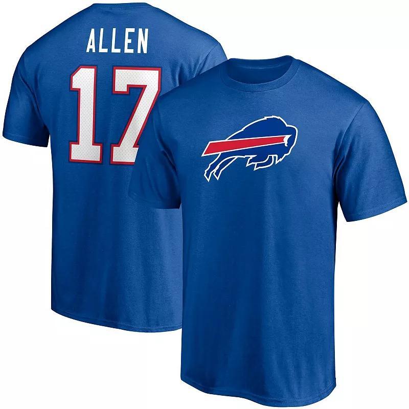 Mens Josh Allen Royal Buffalo Bills Player Icon Name and Number T-shirt Product Image