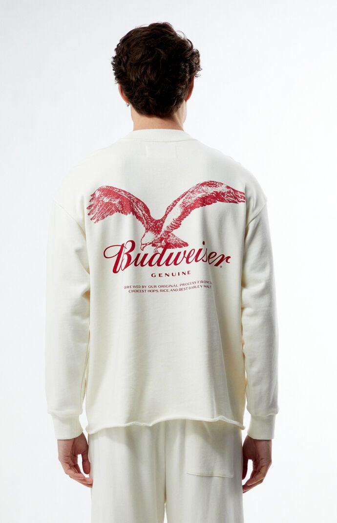 Budweiser Men's By PacSun Eureka Raw Hem Crew Neck Sweatshirt Product Image