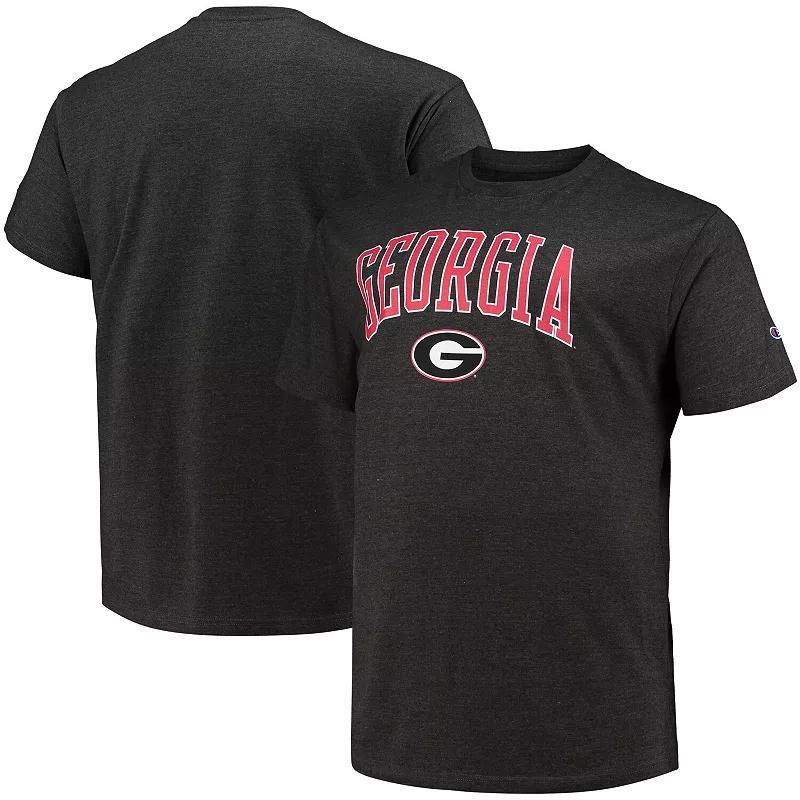 Mens Champion Heathered Charcoal Georgia Bulldogs Big & Tall Arch Over Wordmark T-Shirt Product Image