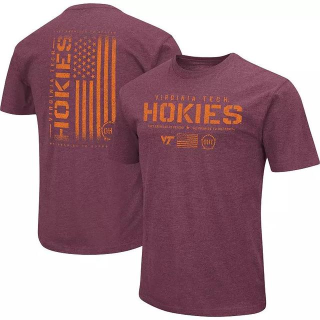 Mens Colosseum Heather Maroon Virginia Tech Hokies OHT Military Appreciation Flag 2.0 T-Shirt Product Image