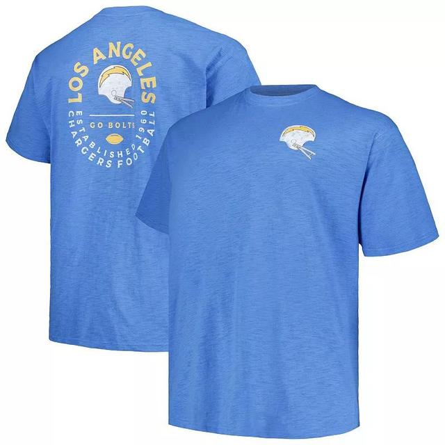 Mens Profile Powder Blue Los Angeles Chargers Big & Tall Two-Hit Throwback T-Shirt Product Image