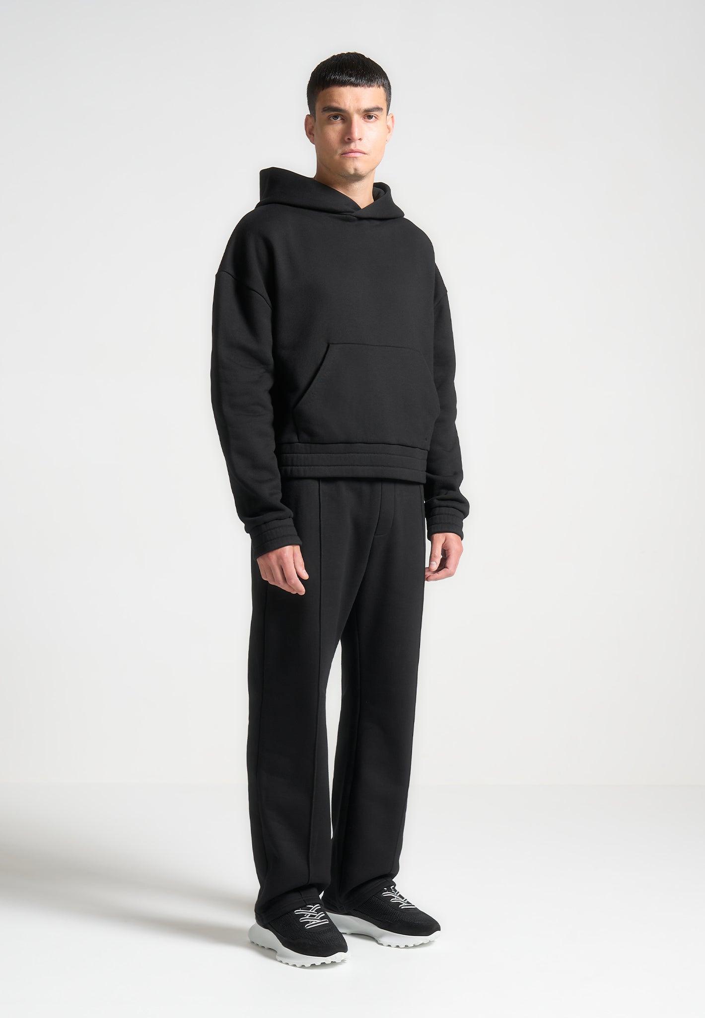 Éternel 420GSM Cropped Hoodie - Black Male Product Image