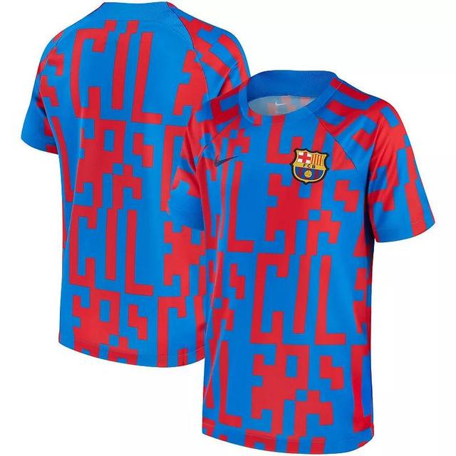 Mens Nike Blue Barcelona 2022/23 Pre-Match Top Product Image