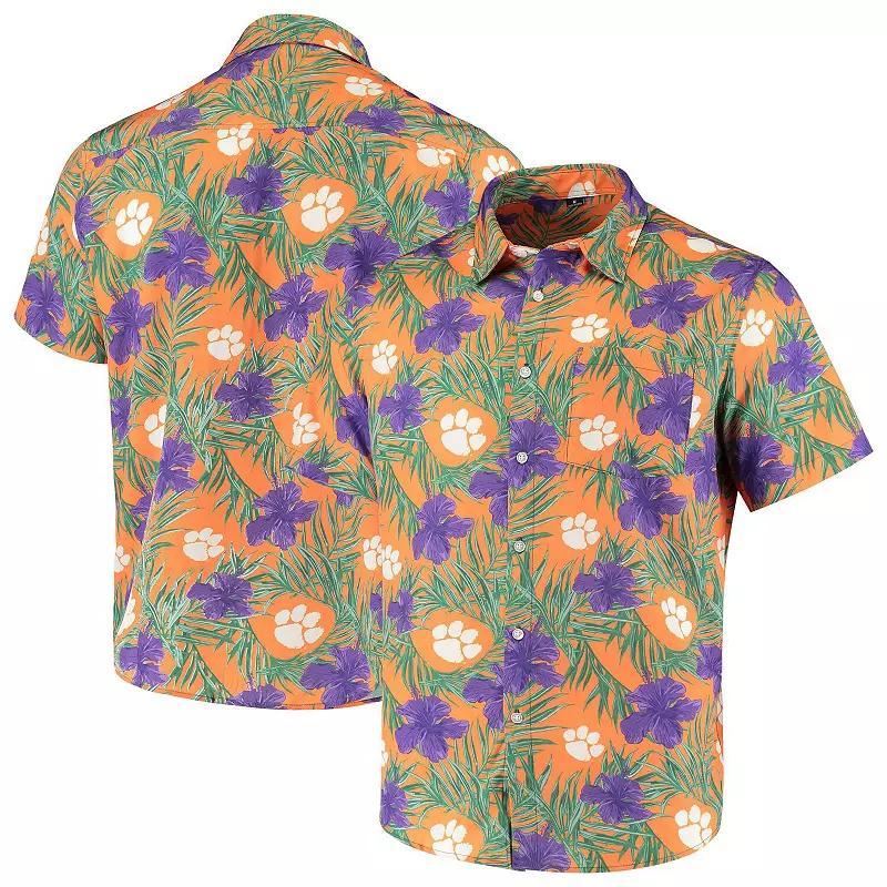 Mens Clemson Tigers Floral Button-Up Shirt Product Image