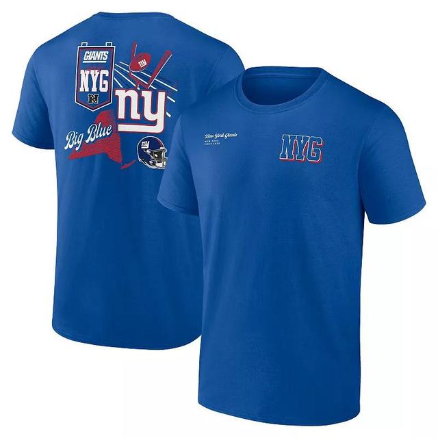 Fanatics Mens Royal New York Giants Split Zone T-Shirt Product Image