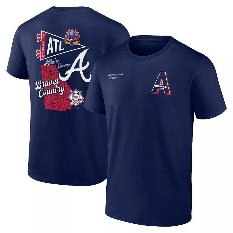 Mens Fanatics Branded Atlanta Braves Split Zone T-Shirt Blue Product Image