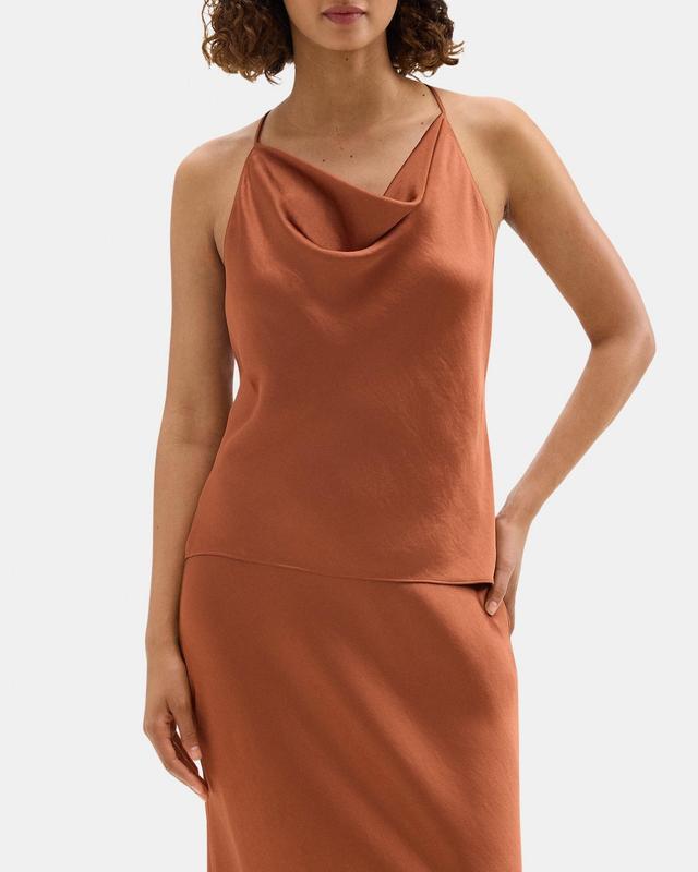 Cowl-Neck Top in Silky Poly Product Image