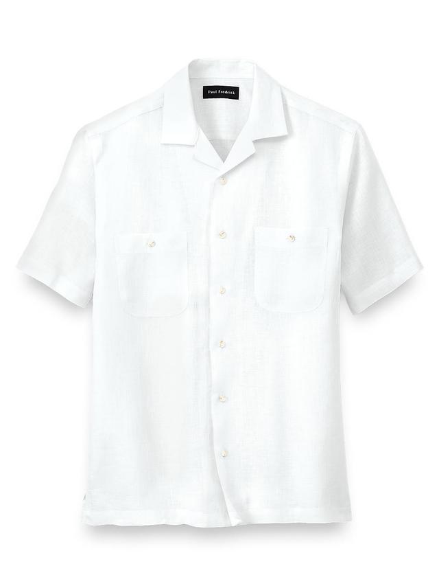 Linen Solid Casual Shirt - White Product Image