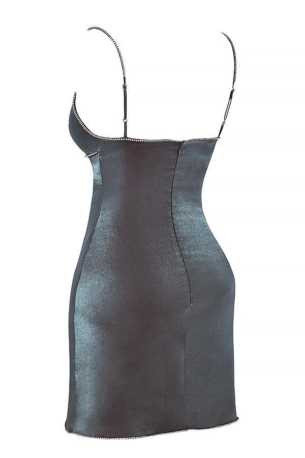 Maisie Graphite Iridescent Mini Dress Product Image