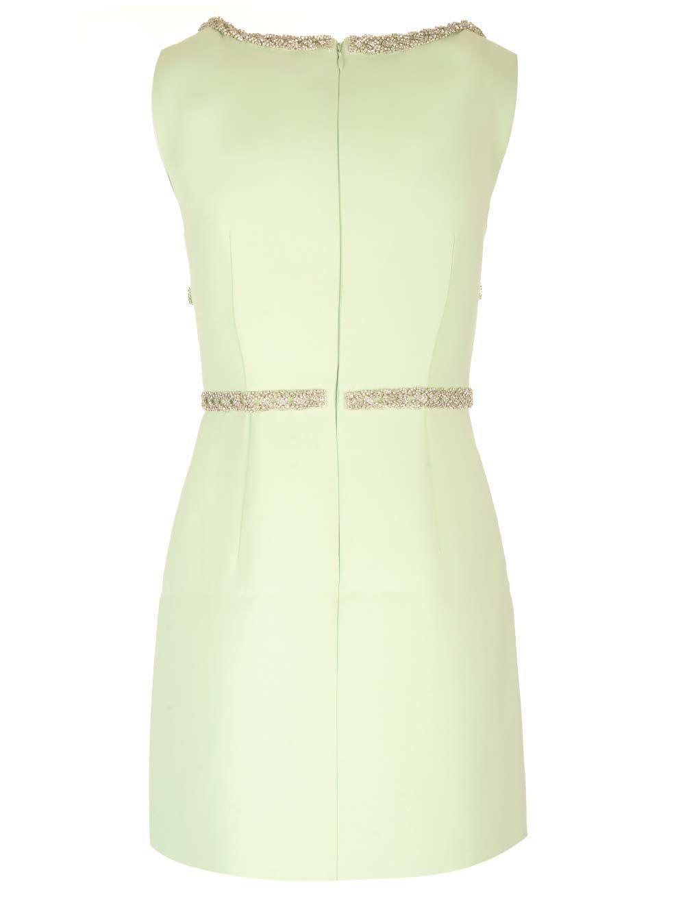 Mini Dress With Diamond Bow In Green Product Image