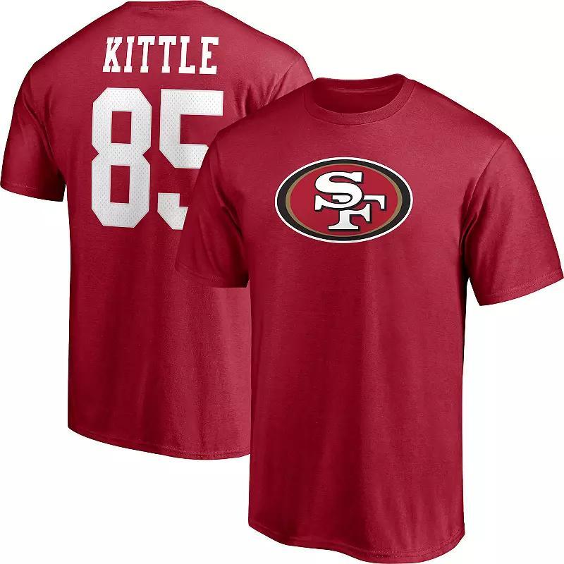 Mens Fanatics Branded George Kittle Scarlet San Francisco 49ers Player Icon Name & Number T-Shirt Product Image