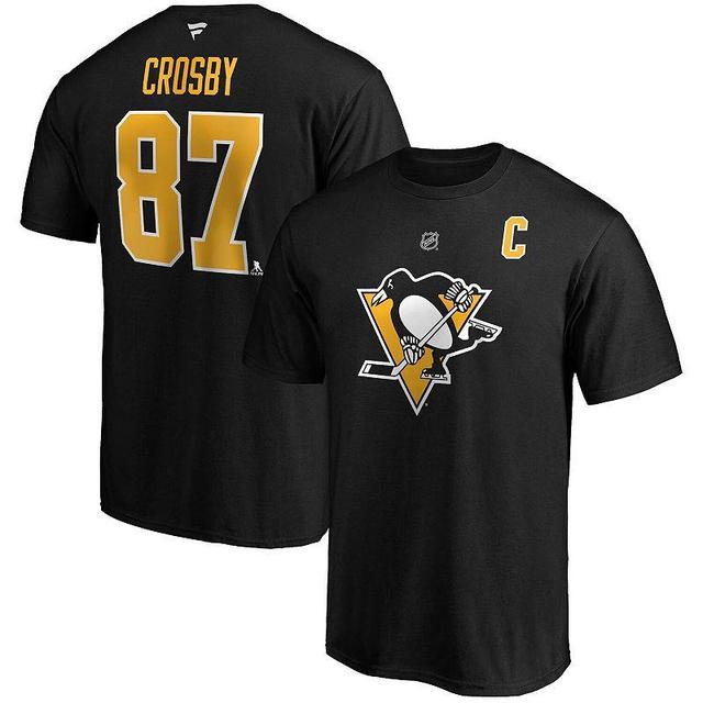 Mens Fanatics Branded Sidney Crosby Pittsburgh Penguins Big & Tall Captain Patch Name & Number T-Shirt Product Image