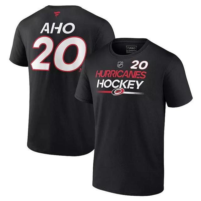 Mens Fanatics Branded Sebastian Aho Carolina Hurricanes Authentic Pro Prime Name & Number T-Shirt Product Image