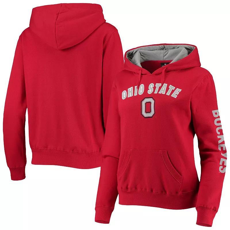 Womens Colosseum Scarlet Ohio State Buckeyes Loud and Proud Pullover Hoodie Product Image