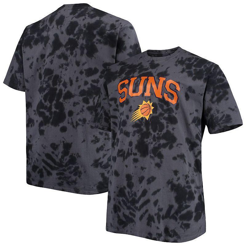 Mens Black Phoenix Suns Big and Tall Marble Dye Tonal Performance T-shirt Product Image