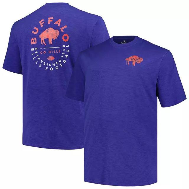 Mens Profile Royal Buffalo Bills Big & Tall Two-Hit Throwback T-Shirt Product Image