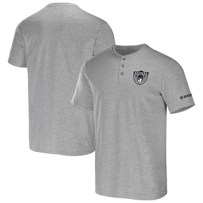 Mens Nfl x Darius Rucker Collection by Fanatics Heather Gray Las Vegas Raiders Henley T-shirt Product Image